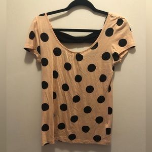 Forever 21 Peach Polka Dot T-shirt